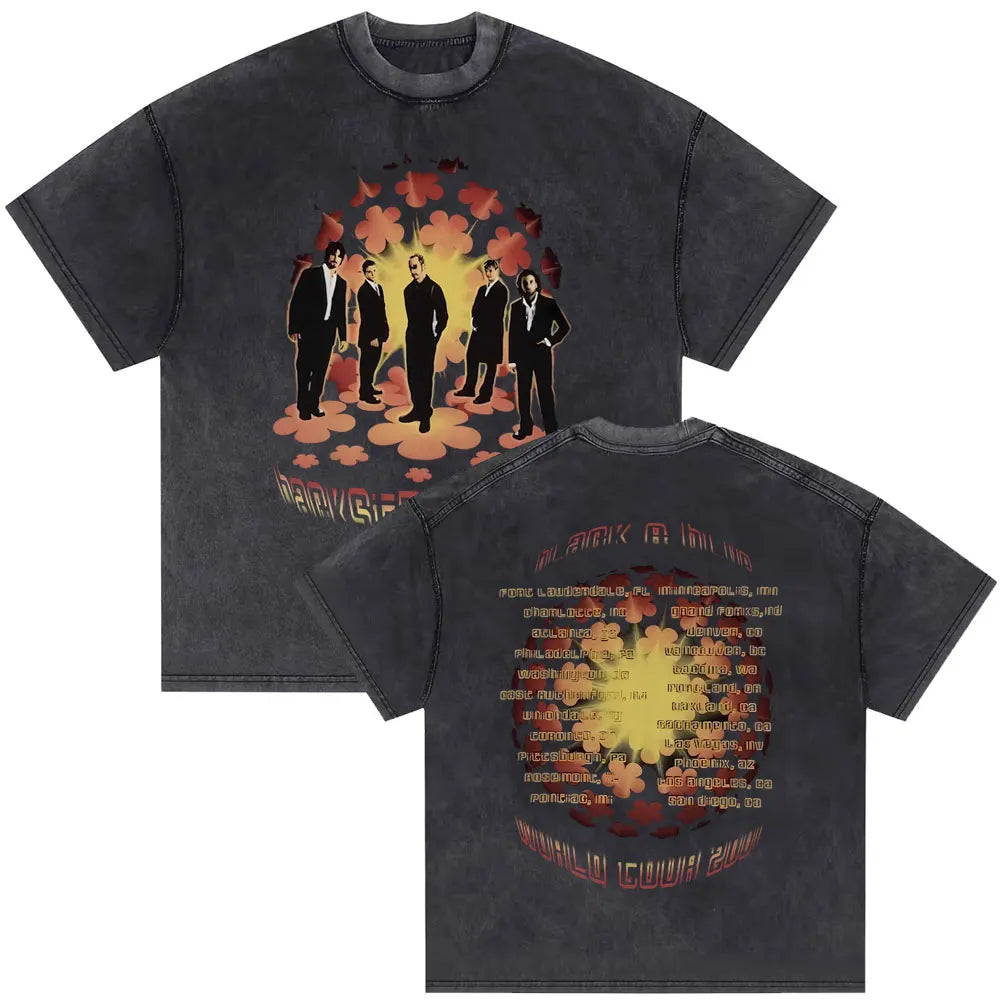 Washed Vintage Backstreet Boys Into The Millennium 2025 Merch T Shirt Men Women Hip Hop Fashion Oversized T-shirt Man Streetwear