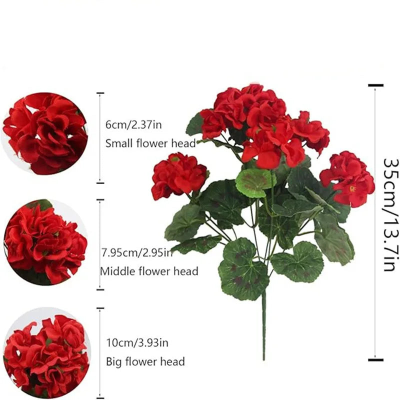 Artificial Crabapple Flower Home Living Room Geranium Silk Flower, Outer Garden Party Decoration Photography Props Christmas Dec