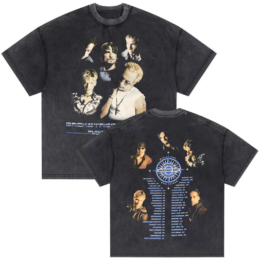 Washed Vintage Backstreet Boys Into The Millennium 2025 Merch T Shirt Men Women Hip Hop Fashion Oversized T-shirt Man Streetwear