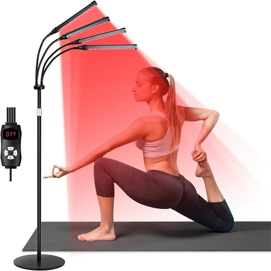 660nm & 850nm Red Light Therapy Lamp with Stand 30W LED Near Infrared Light Device for Relief Muscle Joint Pain Facial Skin Care