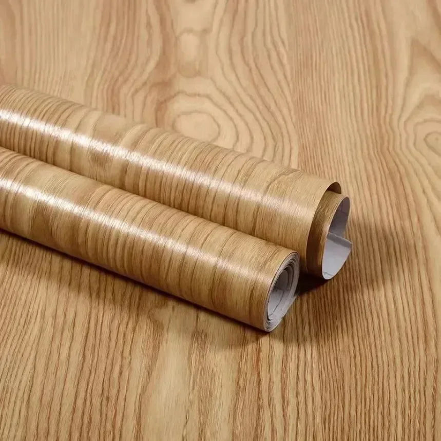 80cm/Wood Grain Vinyl Wallpaper Roll Waterproof Home Desktop Cabinet Door Furniture Renovation Stickers Peel Home Decorations