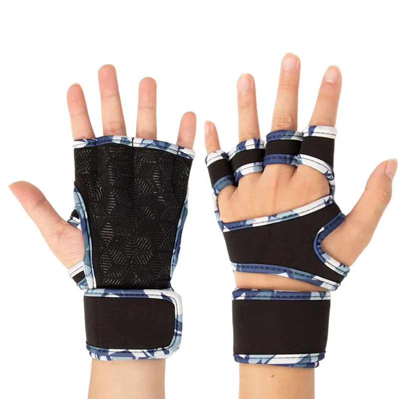 Fitness gloves, crossfit palm protection sports gloves, pressure wrist guards, training weightlifting gloves