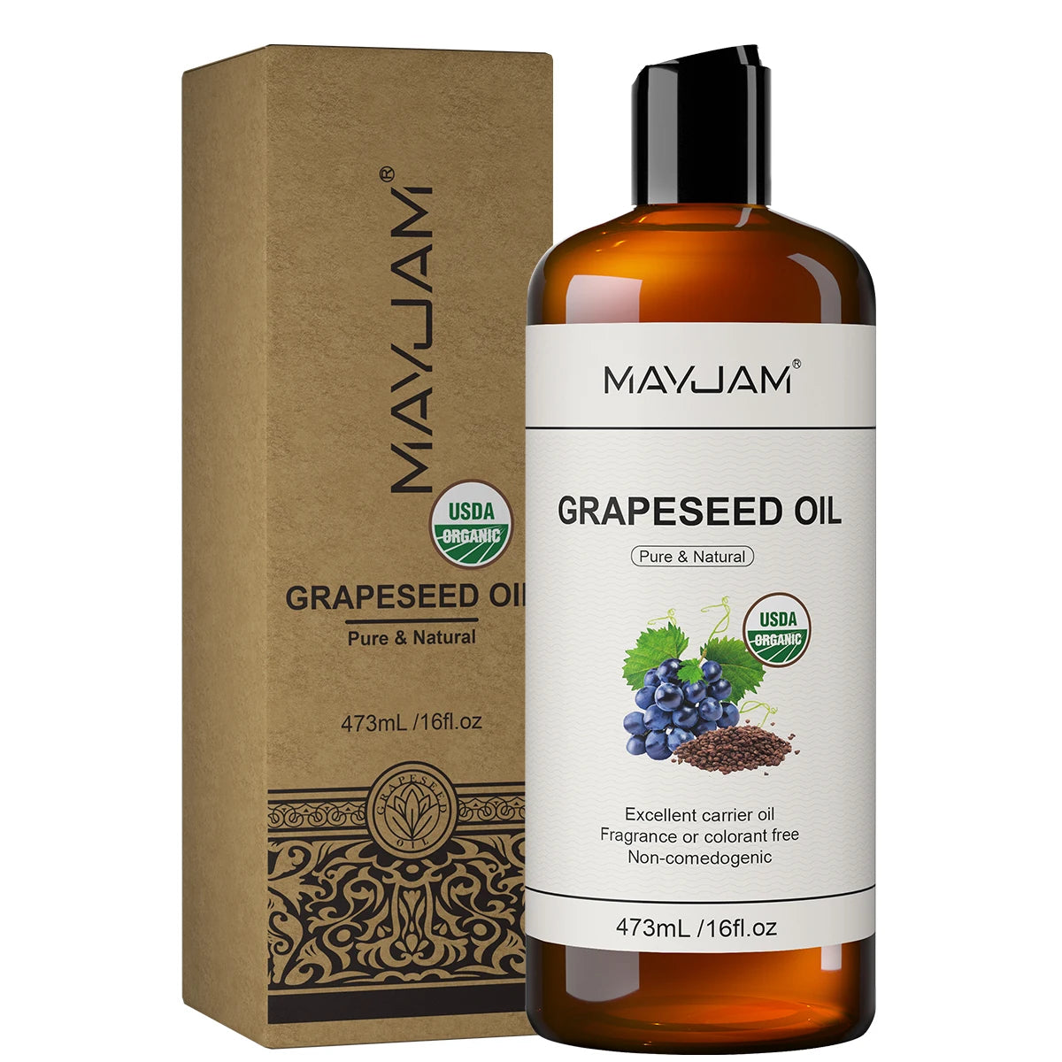 USDA Organic Sunflower Seed for Skin & Hair Cold-Pressed Pure Natural Sweet Almond Moroccan Argan Massage Oil Moisturizing