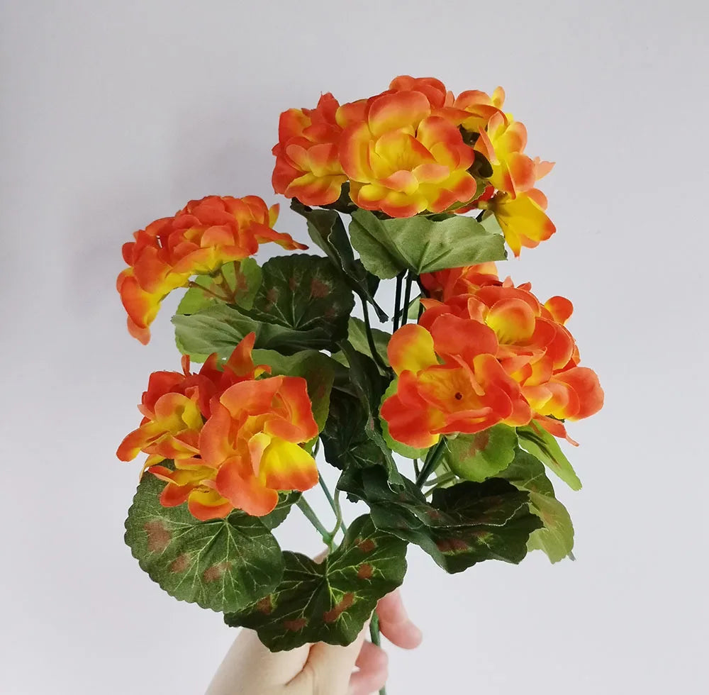 Artificial Crabapple Flower Home Living Room Geranium Silk Flower, Outer Garden Party Decoration Photography Props Christmas Dec