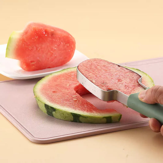 Watermelon Cutting Tool,Stainless Steel Fruit Watermelon Fork Slicer Cutter, Cutting Tool Fork Slicer Knife Set for Home Kitchen