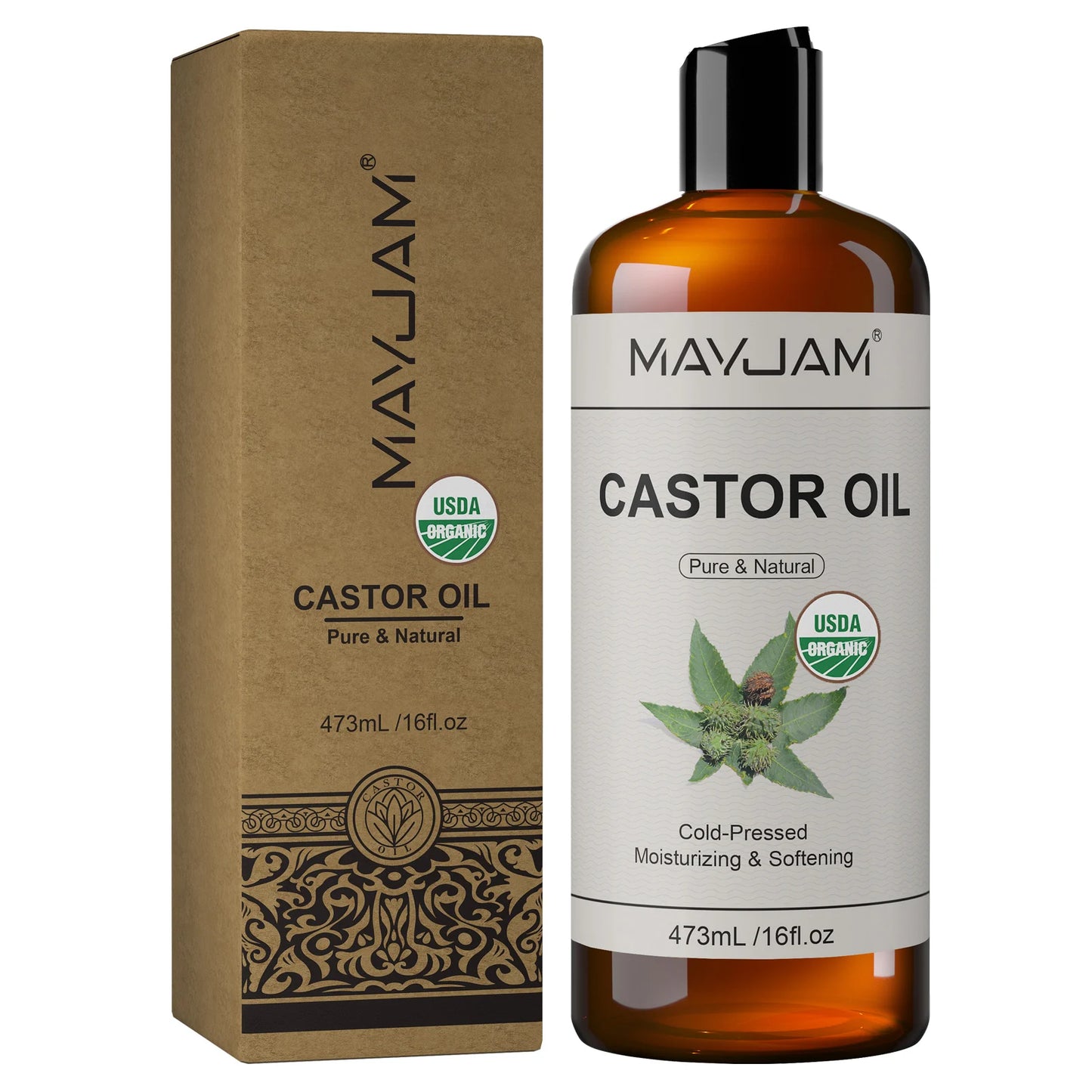 USDA Organic Sunflower Seed for Skin & Hair Cold-Pressed Pure Natural Sweet Almond Moroccan Argan Massage Oil Moisturizing