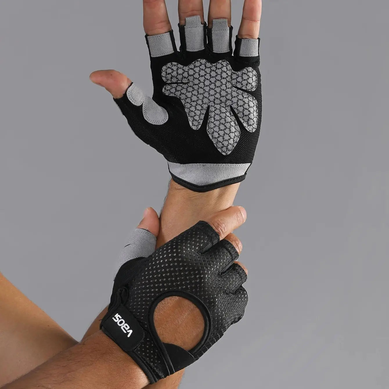 VBOSI Half-Finger Fitness Sports Gloves – Breathable, Non-Slip, Padded Palm for Weightlifting, Cycling & Driving for Women Men