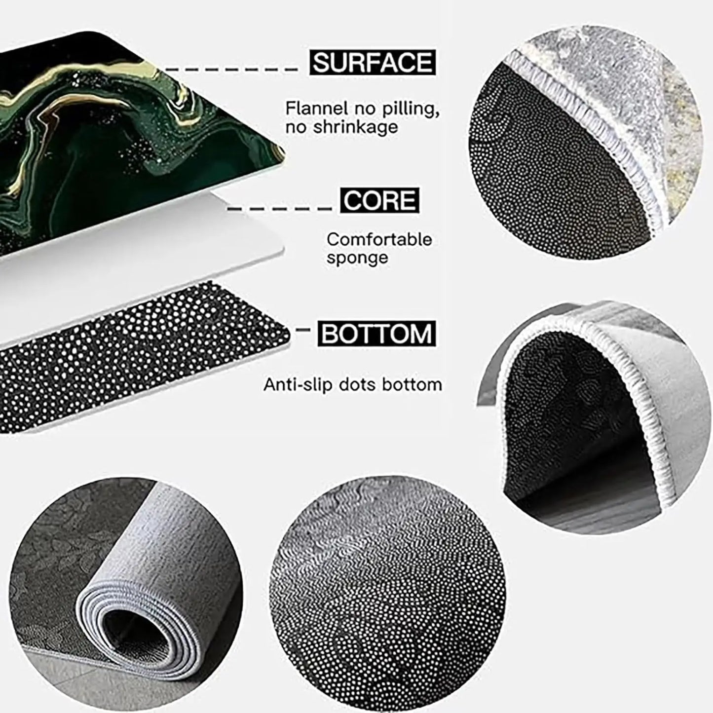 VIKAMA's Simple Interior Light Luxury Living Room Carpet Is Dirt-Resistant And Easy To Maintain, With Geometric Pad Home Decor
