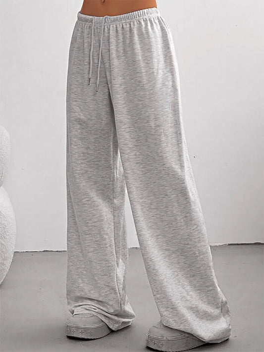 Streetwear Fashion Women's Trousers Summer New Fashion Lace-up Casual Slim Versatile Pants Elegant Lady Knitted Sports Clothing