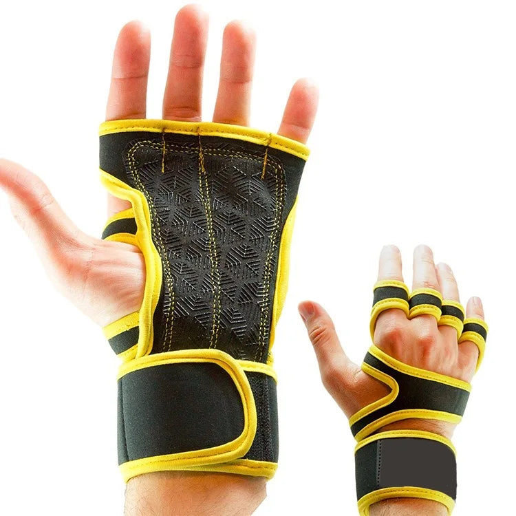 Fitness gloves, crossfit palm protection sports gloves, pressure wrist guards, training weightlifting gloves
