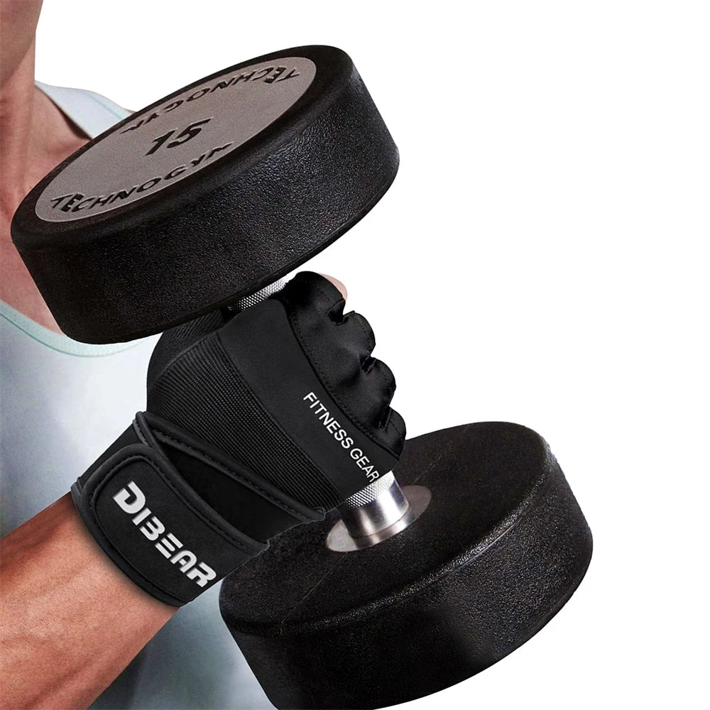 Half Finger Bodybuilding Gym Gloves Weightlifting Dumbbell Kettlebell Training Workout Fitness Gloves For Man Women
