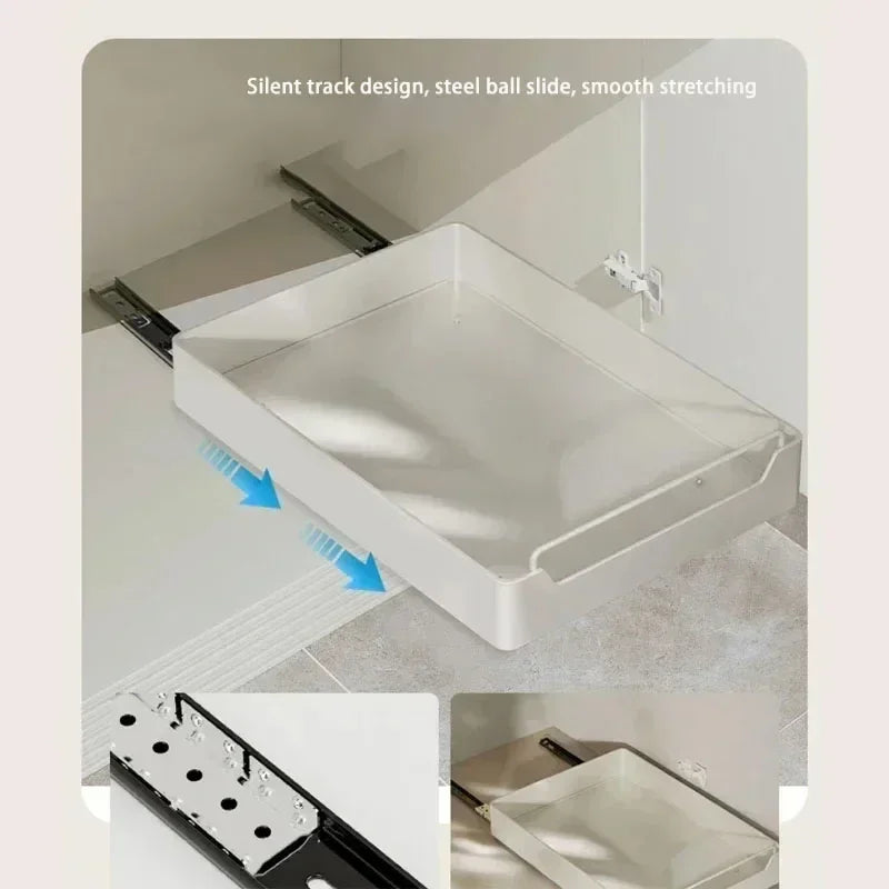 Cabinet pull-out basket pull-out kitchen storage rack under sink deep cabinet dish drawer storage box tray spice box storage rac