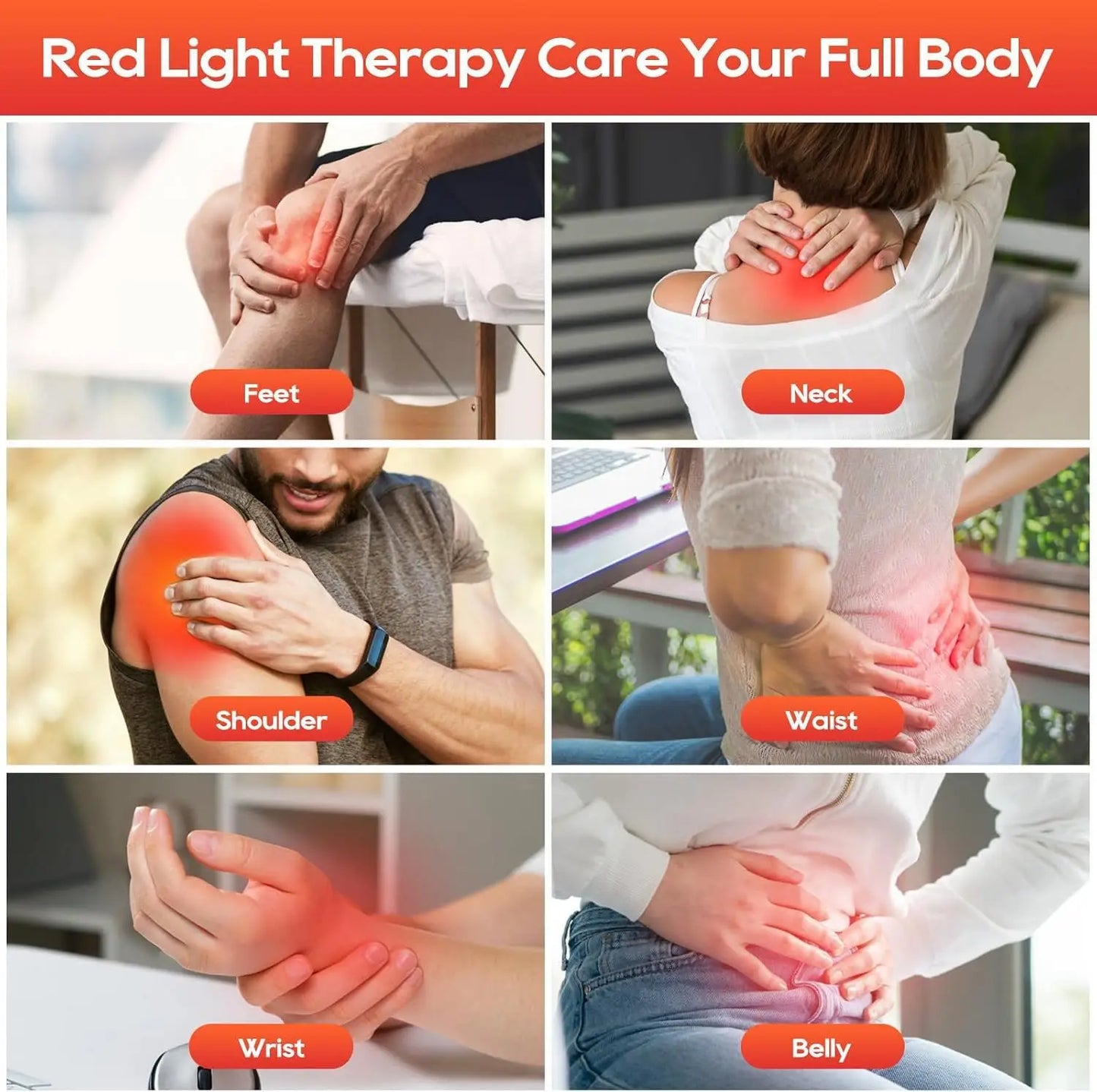 10w Red Light Therapy Panel Lamp for Facial Anti Aging Skin Care Beauty 220LED Light Body Pain Relief Physical Therapy Tools