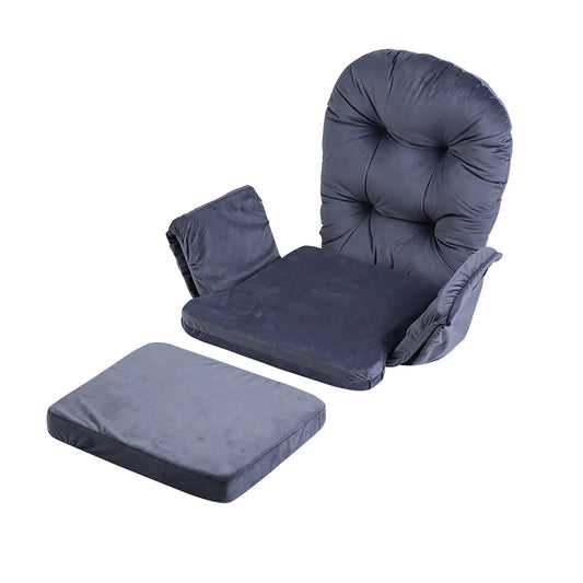 Chair Cushion Set for Home Office Gray Soft Velvet Cotton Rocking Chair Cushion Waist Support Warm Cover Stool Cushion Set